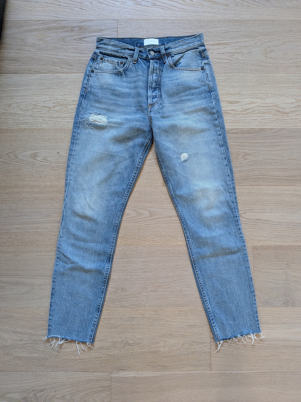 Boyish Billy Light Wash Distressed High-Rise Jeans